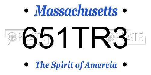 651TR3 Massachusetts License Plate