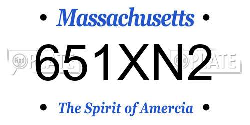 651XN2 Massachusetts License Plate