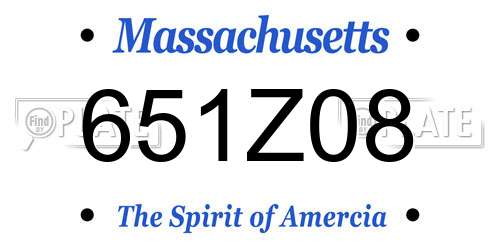 651Z08 Massachusetts License Plate