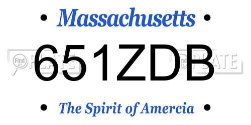 651ZDB Massachusetts License Plate