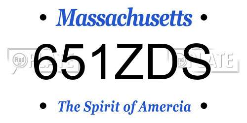 651ZDS Massachusetts License Plate