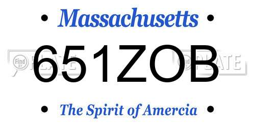 651ZOB Massachusetts License Plate