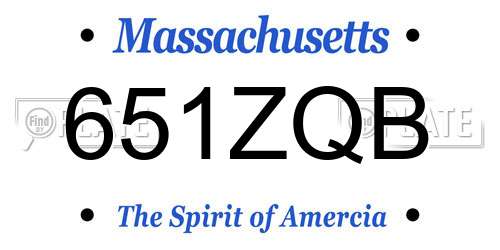 651ZQB Massachusetts License Plate