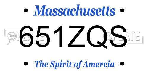 651ZQS Massachusetts License Plate