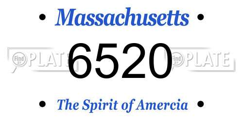 6520 Massachusetts License Plate