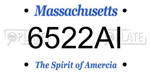 6522AI Massachusetts License Plate