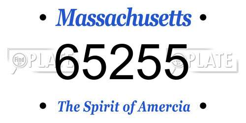 65255 Massachusetts License Plate