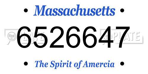 6526647 Massachusetts License Plate