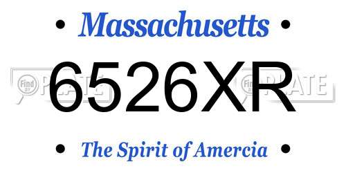 6526XR Massachusetts License Plate