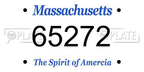65272 Massachusetts License Plate