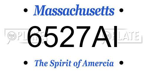 6527AI Massachusetts License Plate