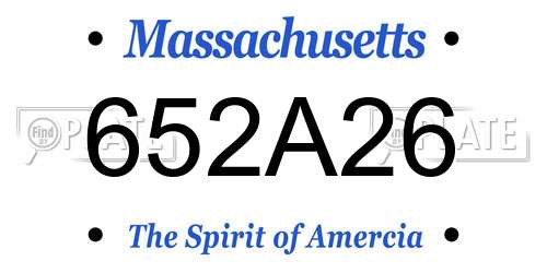 652A26 Massachusetts License Plate