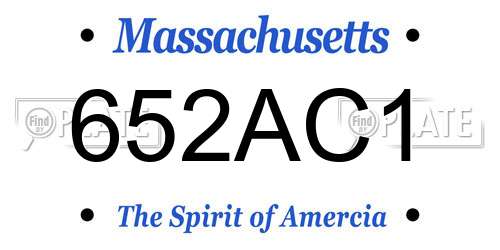 652AC1 Massachusetts License Plate