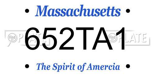 652TA1 Massachusetts License Plate