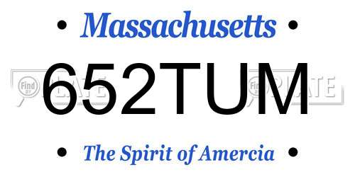 652TUM Massachusetts License Plate