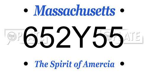 652Y55 Massachusetts License Plate