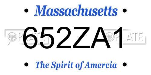 652ZA1 Massachusetts License Plate