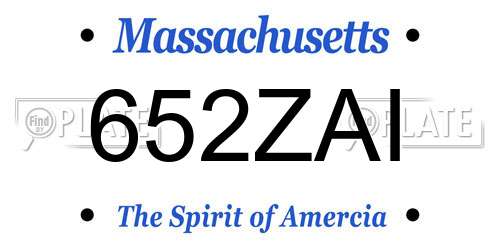 652ZAI Massachusetts License Plate