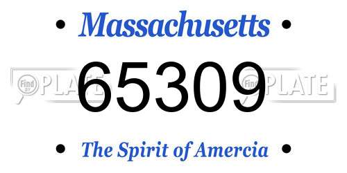 65309 Massachusetts License Plate