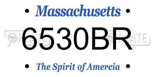 6530BR Massachusetts License Plate