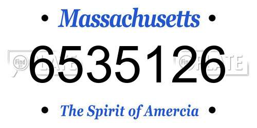 6535126 Massachusetts License Plate