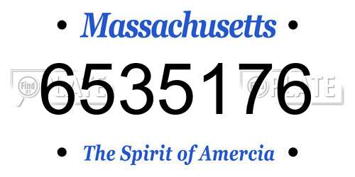 6535176 Massachusetts License Plate