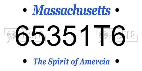 65351T6 Massachusetts License Plate