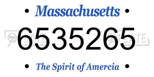 6535265 Massachusetts License Plate