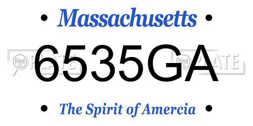 6535GA Massachusetts License Plate