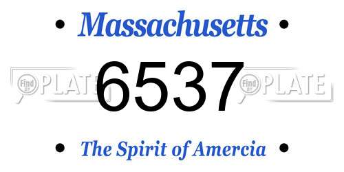 6537 Massachusetts License Plate