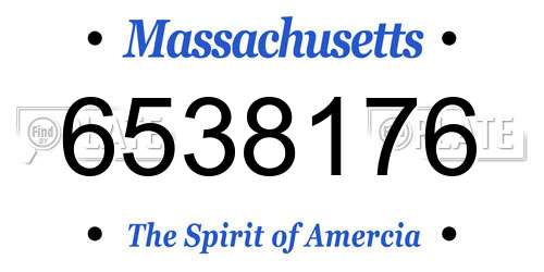 6538176 Massachusetts License Plate