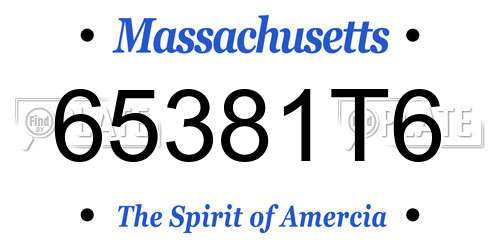 65381T6 Massachusetts License Plate