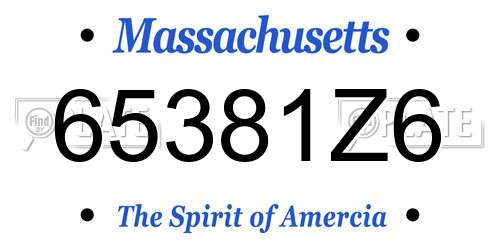 65381Z6 Massachusetts License Plate