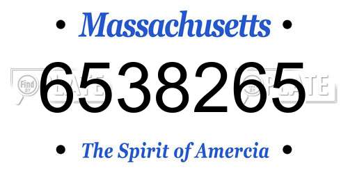 6538265 Massachusetts License Plate