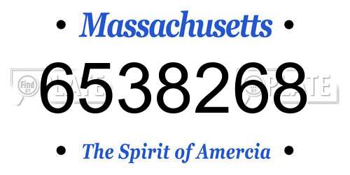 6538268 Massachusetts License Plate