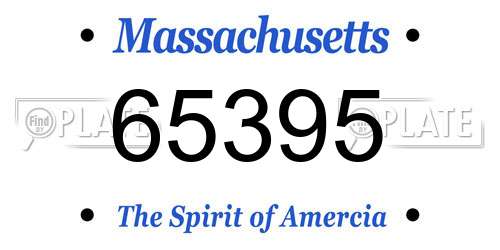 65395 Massachusetts License Plate