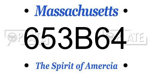 653B64 Massachusetts License Plate