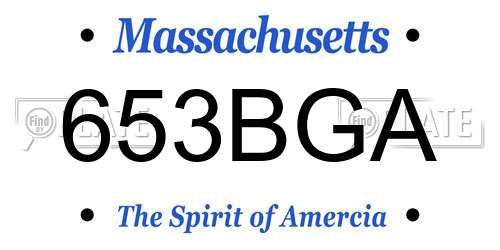 653BGA Massachusetts License Plate