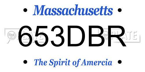 653DBR Massachusetts License Plate
