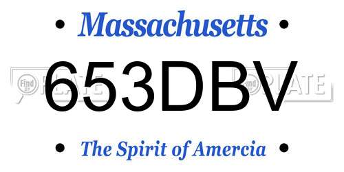 653DBV Massachusetts License Plate