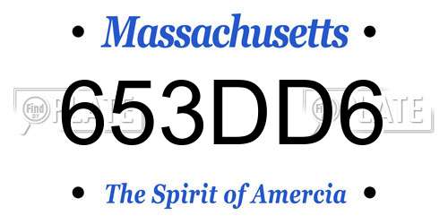 653DD6 Massachusetts License Plate