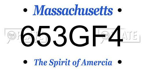 653GF4 Massachusetts License Plate