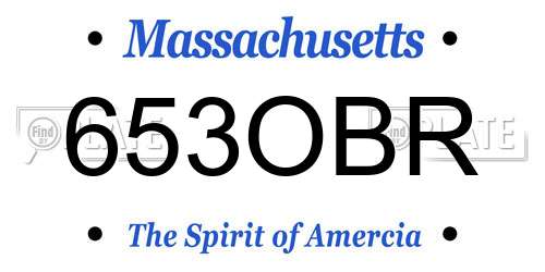 653OBR Massachusetts License Plate