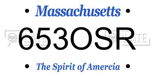 653OSR Massachusetts License Plate