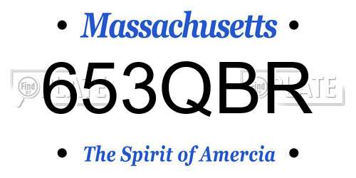 653QBR Massachusetts License Plate