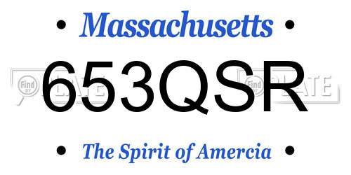 653QSR Massachusetts License Plate