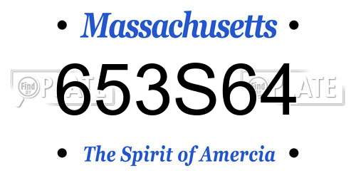653S64 Massachusetts License Plate