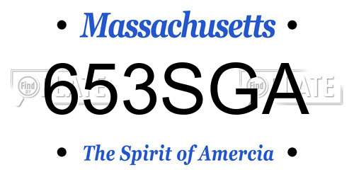 653SGA Massachusetts License Plate