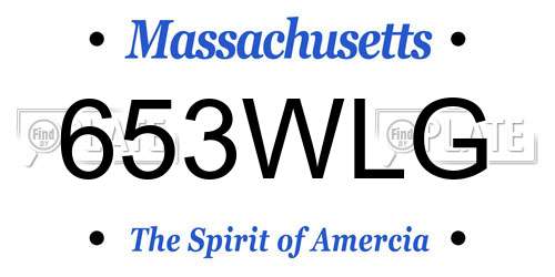 653WLG Massachusetts License Plate