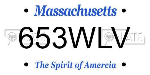 653WLV Massachusetts License Plate